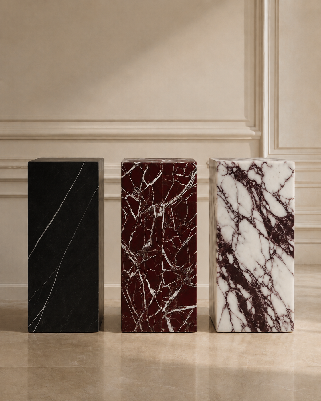 Marble Plinths in natural stone by OROS